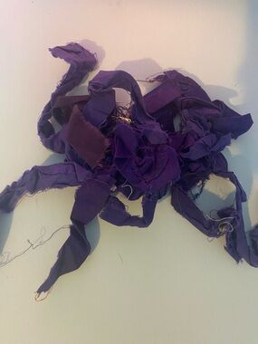 Purple Fabric Ribbon Statement Earrings - Women's Fashion Jewelry